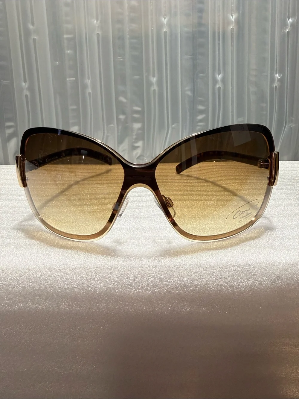 Women’s Circus NY by Sam Edelman Gold Metal Shield Rectangular Sunglasses-New